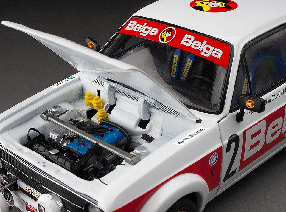 Sunstar 1:18 Ford Escort RS1800 - #2 H.Mikkola/A.Hertz - Rallye du Condroz 1979 - 4860