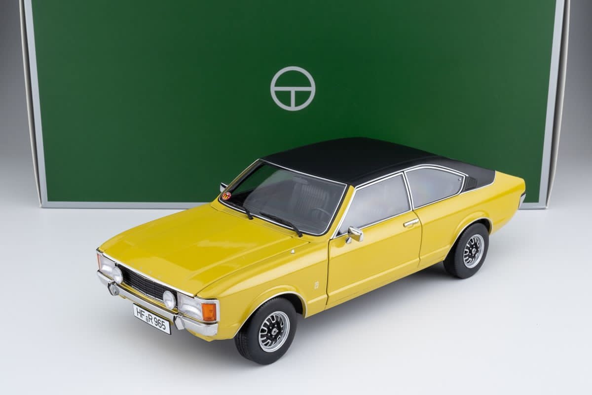 Touring Modelcars 1:18 Scale Diecast - 1975 Ford Granada Coupe Series 2, Daytona Yellow - 18080005