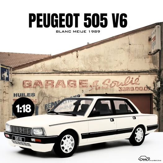 OTTO 1:18 Scale Resin - 1989 Peugeot 505 V6, White - OT1297