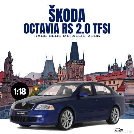 OTTO 1:18 Scale Resin - 2006 Skoda Octavia RS 2.0 TFSI, Blue - OT478