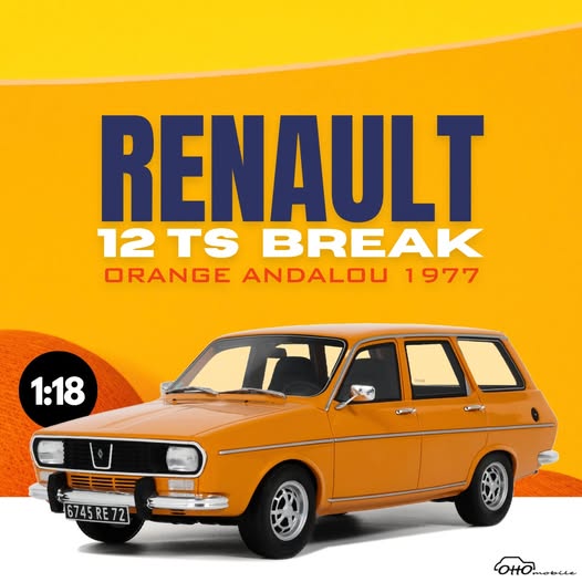 OTTO 1:18 Scale Resin - 1977 Renault 12 TS Break, Orange - OT1139