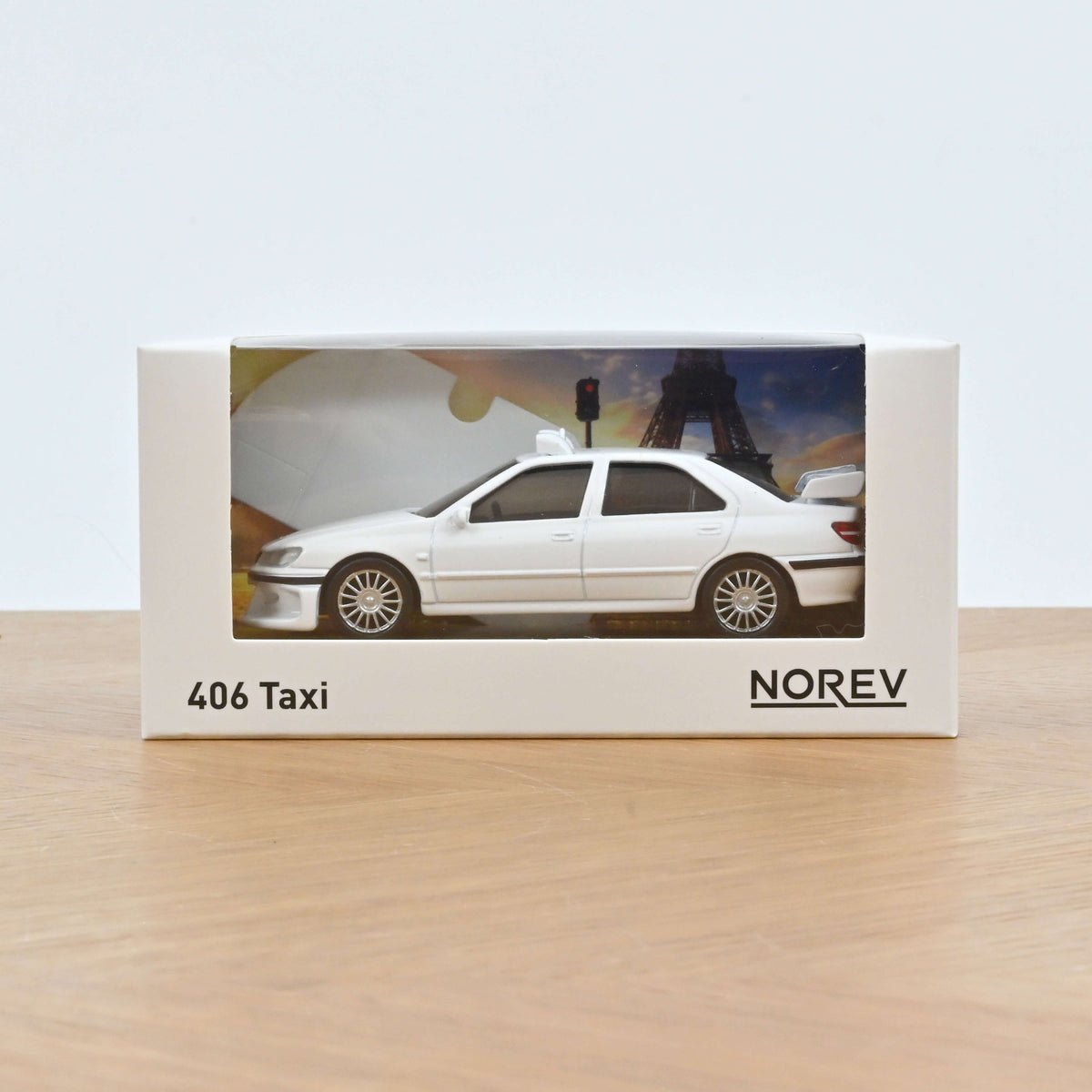 NoRev 1:43 Scale Diecast, Peugeot 406 Taxi 2, Jet Car, White - 474622