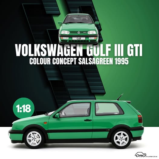 OTTO 1:18 Scale Resin - 1995 VW Volkswagen Golf III GTI, Colour Concent Salsagreen -- OT1187