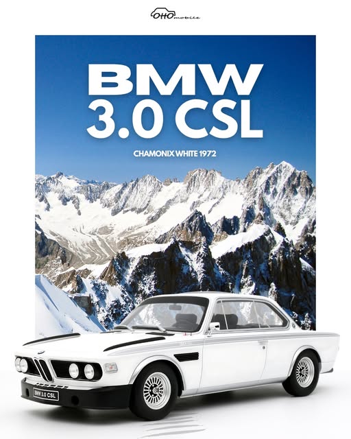 OTTO 1:18 Scale Resin - 1972 BMW 3.0 CSL - Chamonix White - OT1145