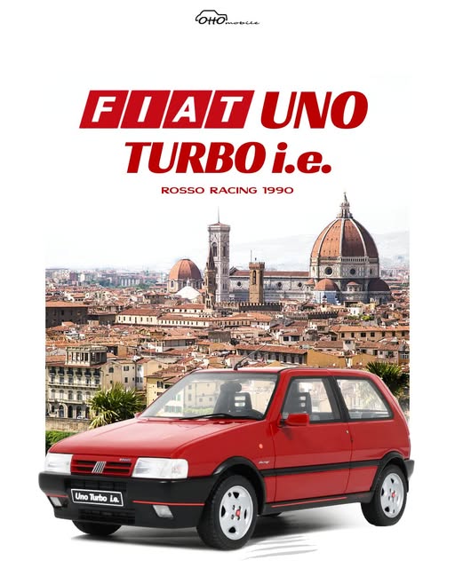 OTTO 1:18 Scale Resin - 1990 Fiat Uno Turbo i.e - Rosso Red - OT487