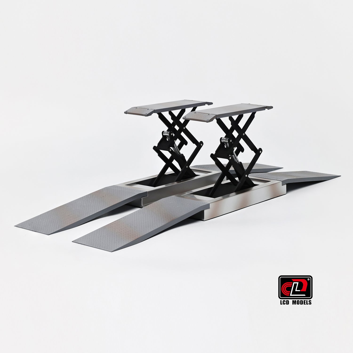 LCD 1:18 Scale - Diecast Scissor Lift, Ramp Garage Accessory, Grey - 18018GY