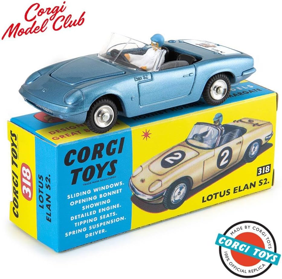 Corgi Model Club 1:43 - Lotus Elan S2 Sports Car, Blue - 318