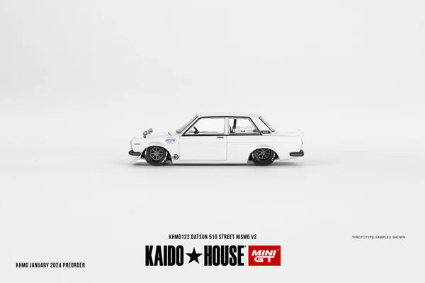 Mini GT 1:64 Scale Kaido House Datsun Street Nismo V2, White - KHMG122