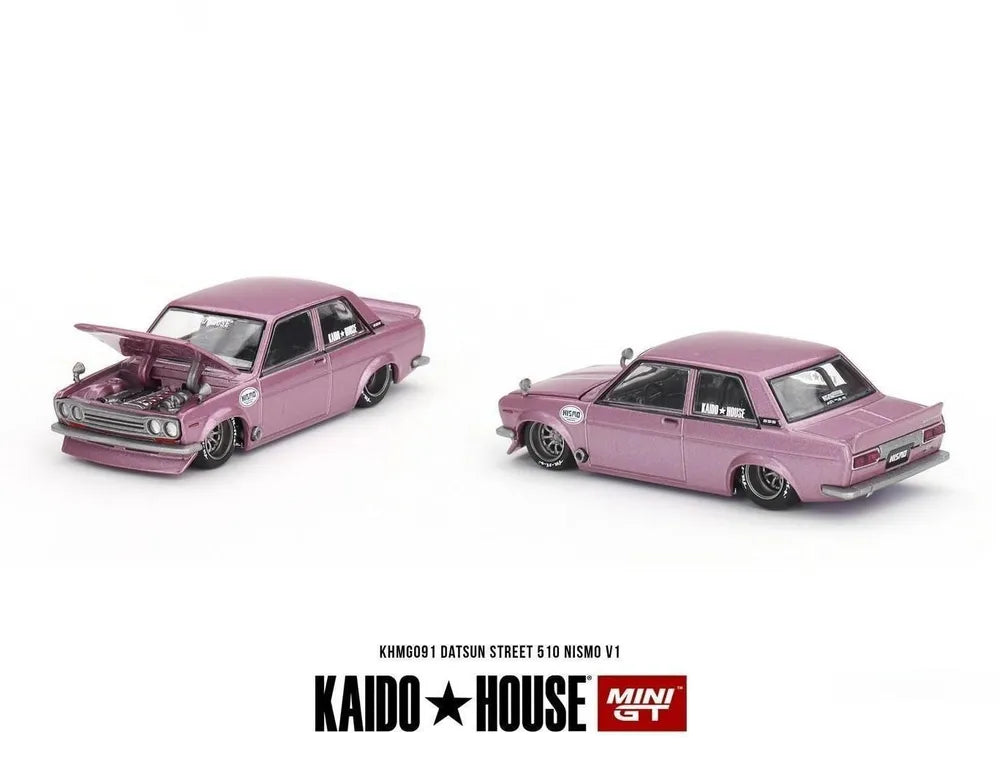 Mini GT 1:64 Scale Kaido House Datsun Street Nismo V1 - Pink - KHMG091