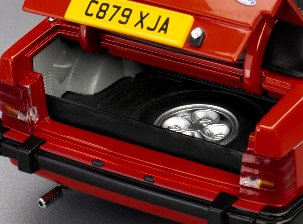 SUNSTAR 1:18 Scale - 1983 Ford Escort Mk3 XR3i Cabriolet in Sunburst Red (RHD) - 4989R