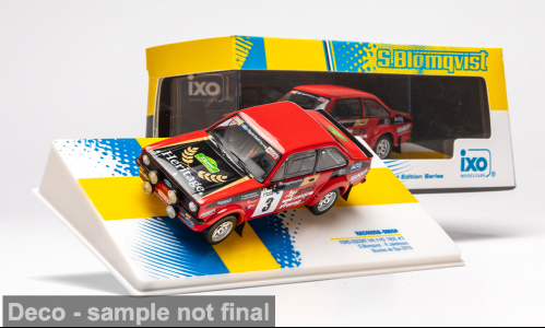 IXO 1:43 Scale Diecast Car - Ford Escort MK II RS 1800, Legend Boucles de Spa, 2010, #3, S.Blomqvist/R.Jakobsson - IXORAC469SB-006SP