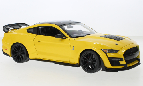 Maisto 1:18 Diecast - 2020 Ford Mustang Shelby GT500, Yellow/Black
