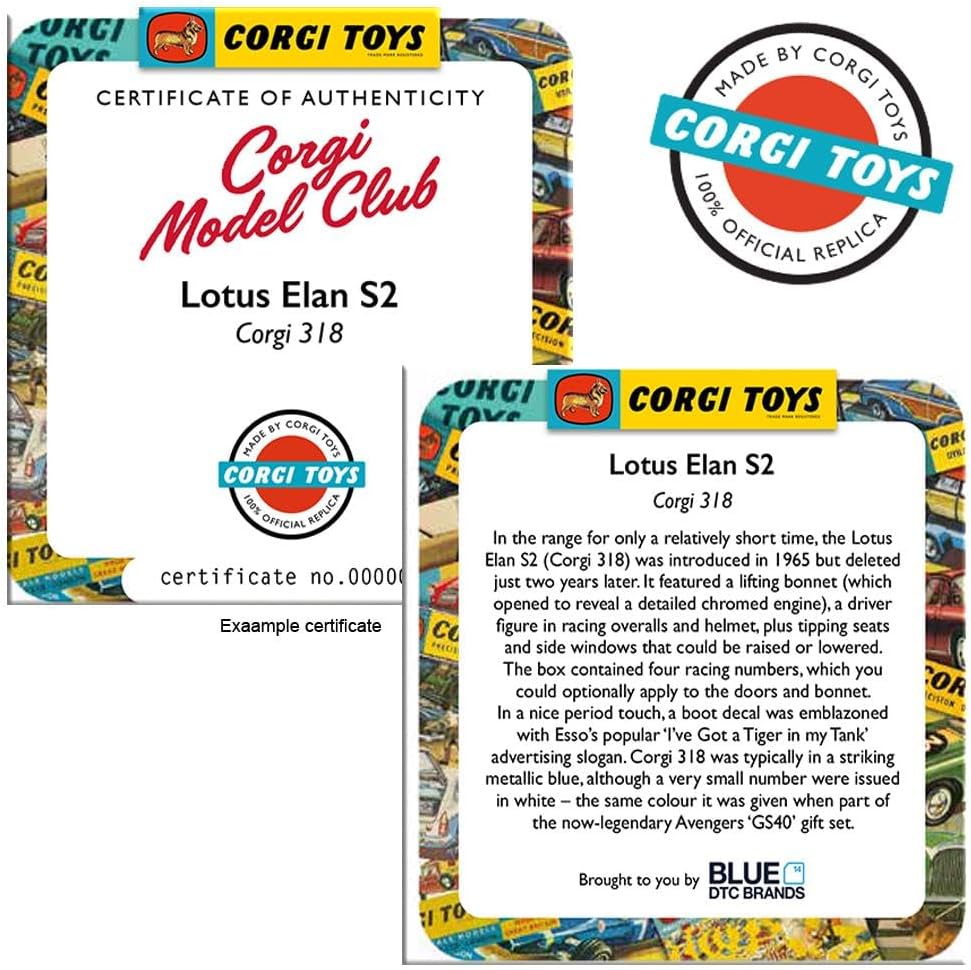 Corgi Model Club 1:43 - Lotus Elan S2 Sports Car, Blue - 318