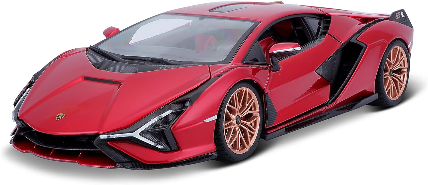BBURAGO 1:18 Scale - Lamborghini Sian FKP 37 2019 in Red - Diecast Model Car