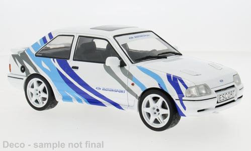 MCG 1:18 1990 Ford Escort Mk4 RS Turbo (Series 2) - White/Blue - MCG18547