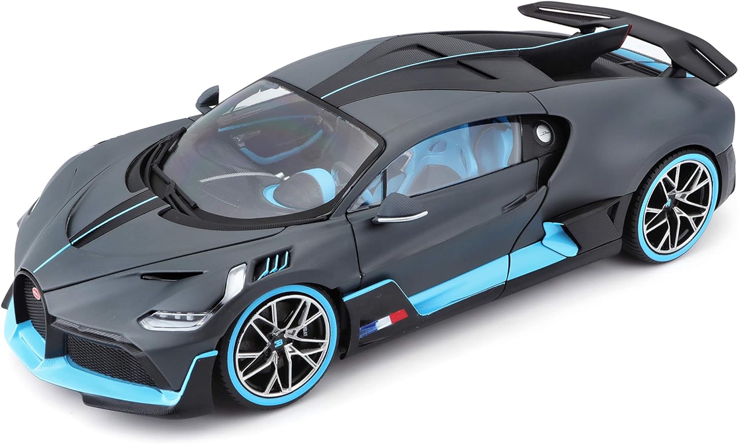 BBURAGO 1:18 Scale - Bugatti Divo in Two Tone Blue and Black - Diecast Model Car