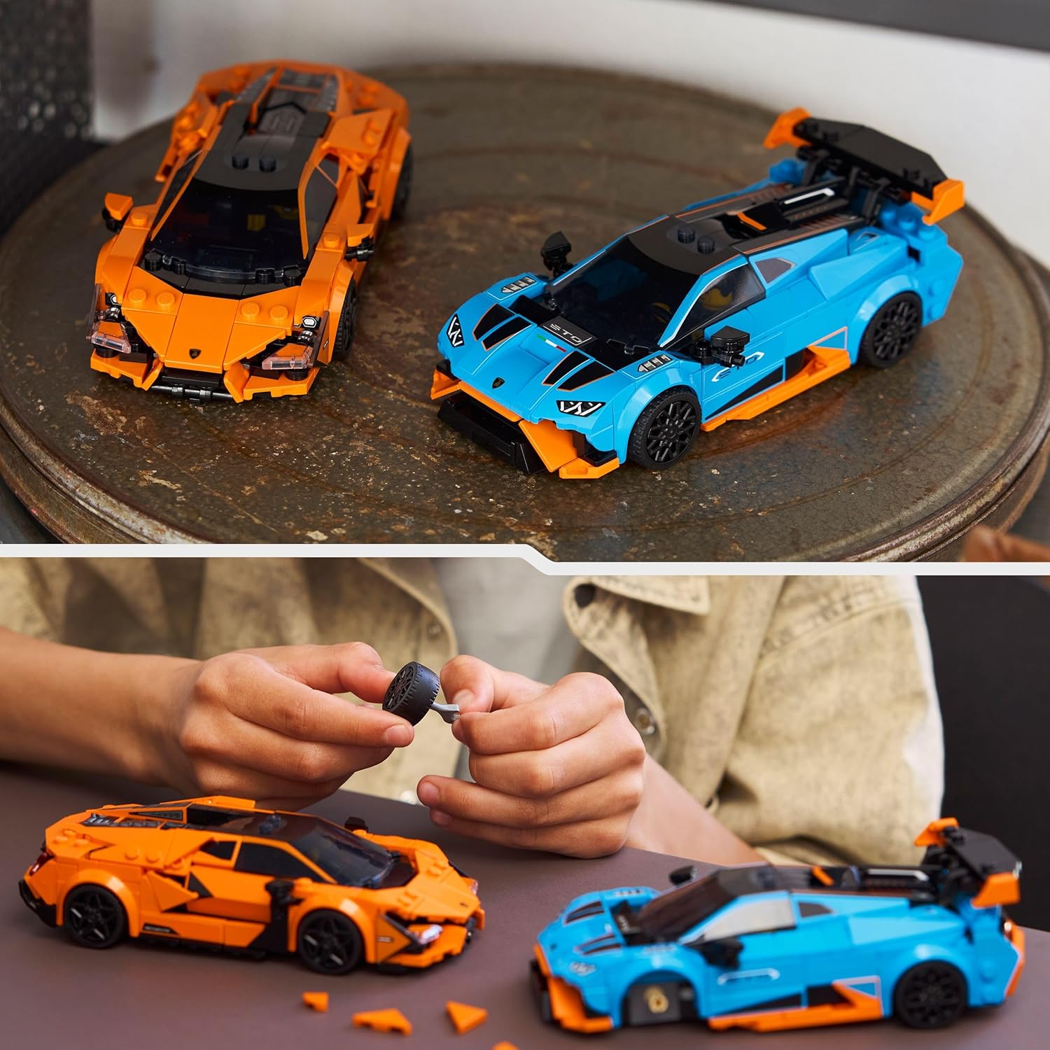 LEGO Speed Champions Lamborghini Revuelto & Huracan STO, 607 Pieces - Age 10+ - 77238