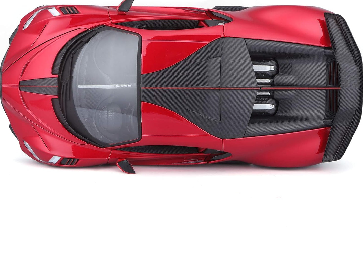 BBURAGO 1:18 Scale - Bugatti Divo in Two Tone Red and Black - Diecast Model Car