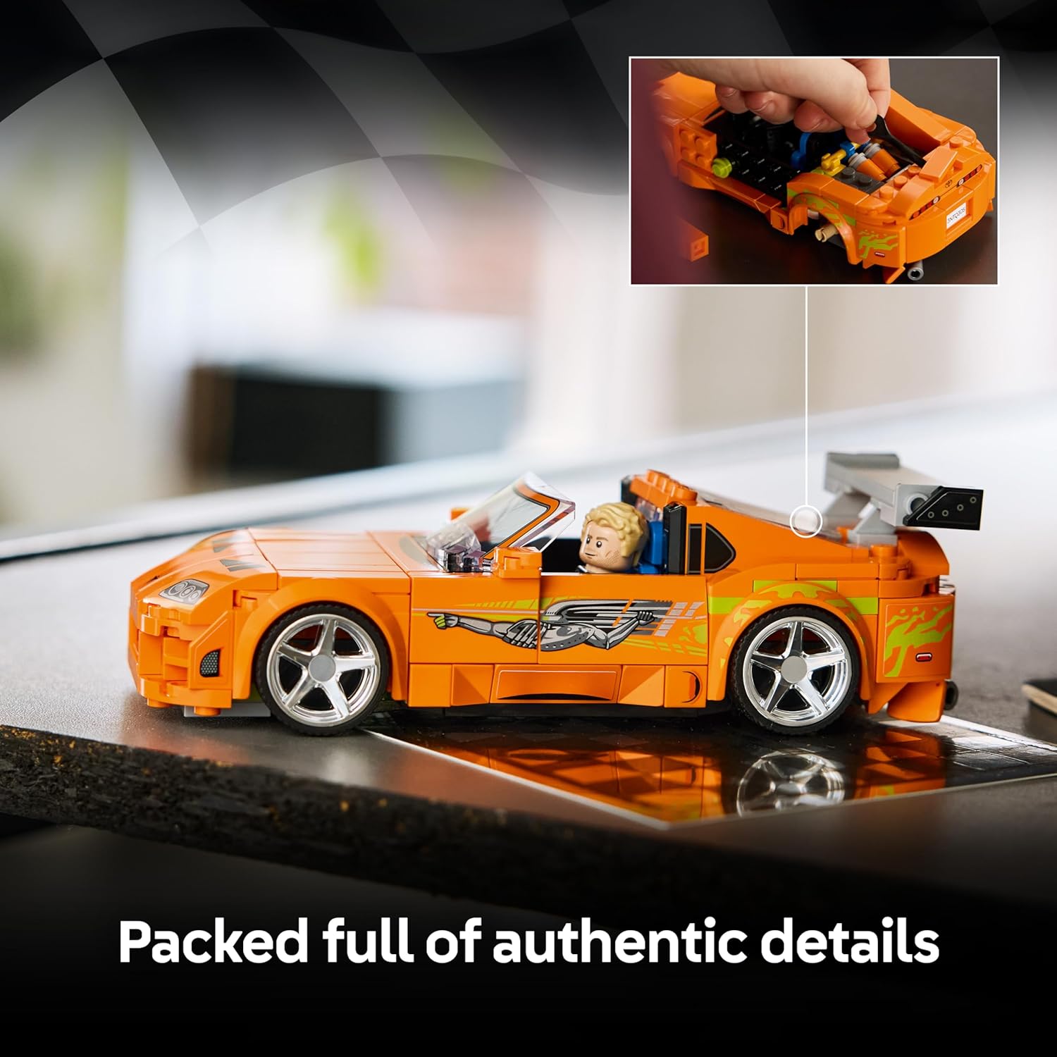 LEGO Speed Champions The Fast and The Furious Toyota Supra MK4 Car - Model Kit with Bryan O'Conner Minifigure - Age 9+, 77260