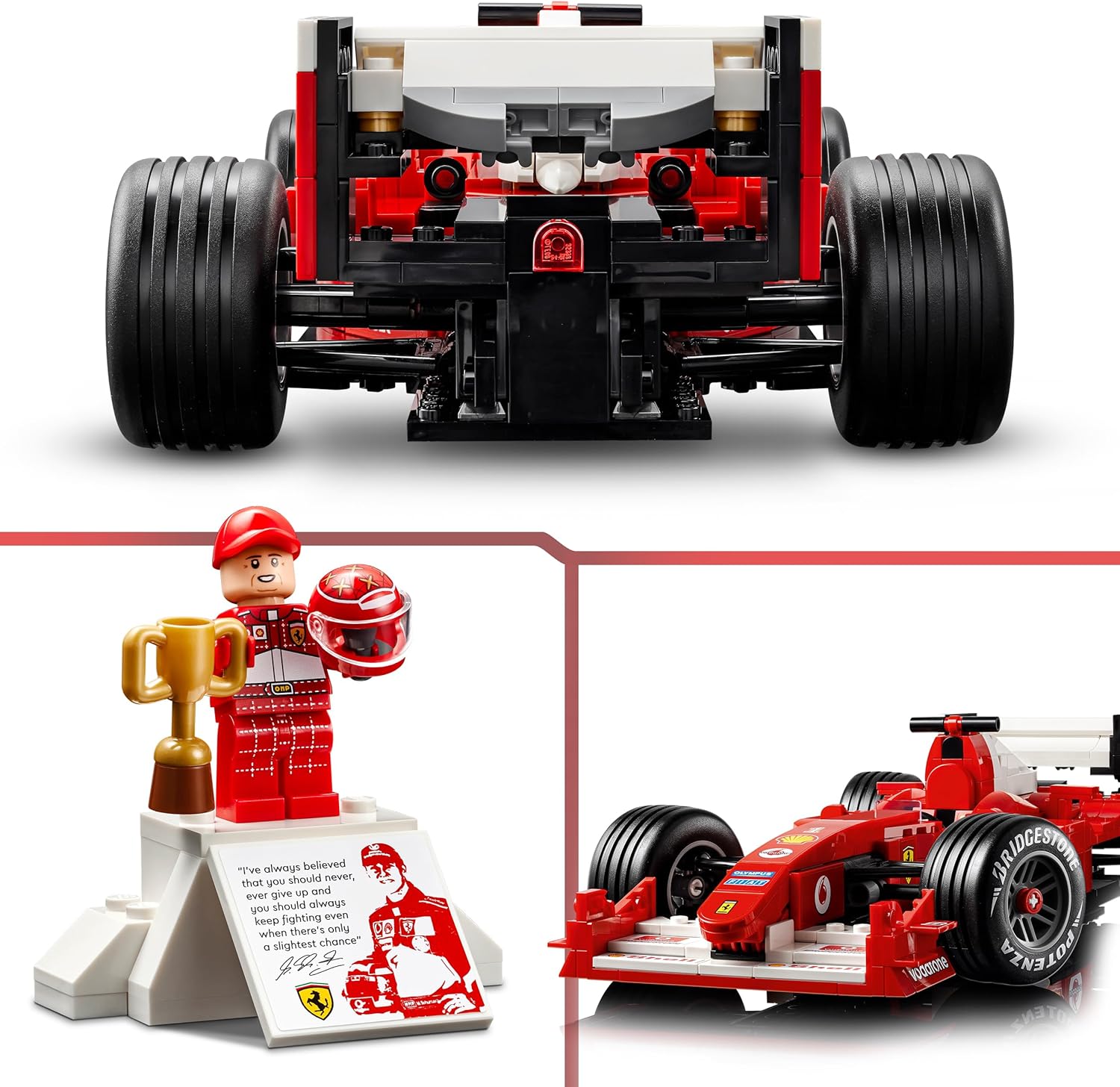 LEGO Icons Ferrari F2004 & Michael Schumacher - F1 Car Model Kit, 735 Pieces - Age 18+ - 11375