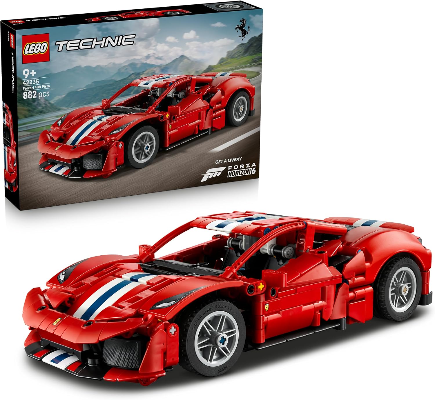 LEGO Technic Ferrari 488 PISTA, Forza Horizon 6, 882 Pieces - Age 9+ - 42235
