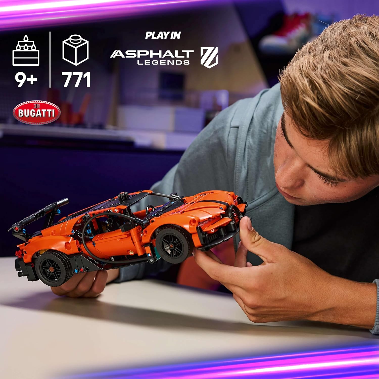 LEGO Technic Bugatti Chiron Pur Sport, 771 Pieces - Age 9+ - 42222