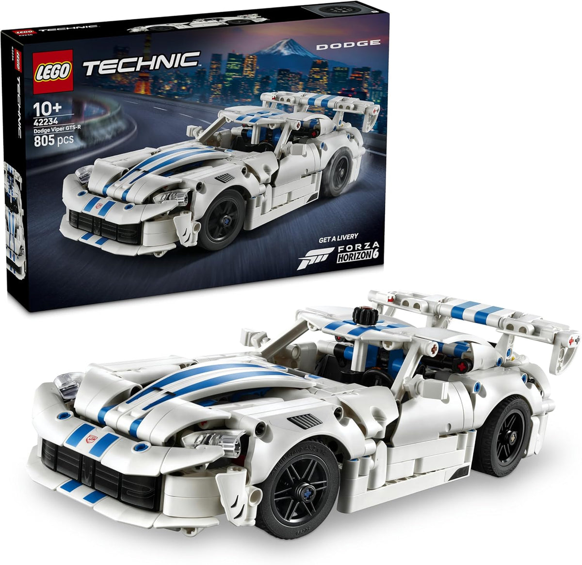 LEGO Technic Dodge Viper GTS-R Sports Car, 805 Pieces - Age 10+ - 42234