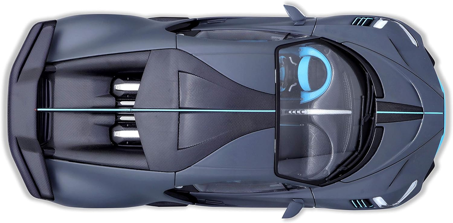 BBURAGO 1:18 Scale - Bugatti Divo in Two Tone Blue and Black - Diecast Model Car