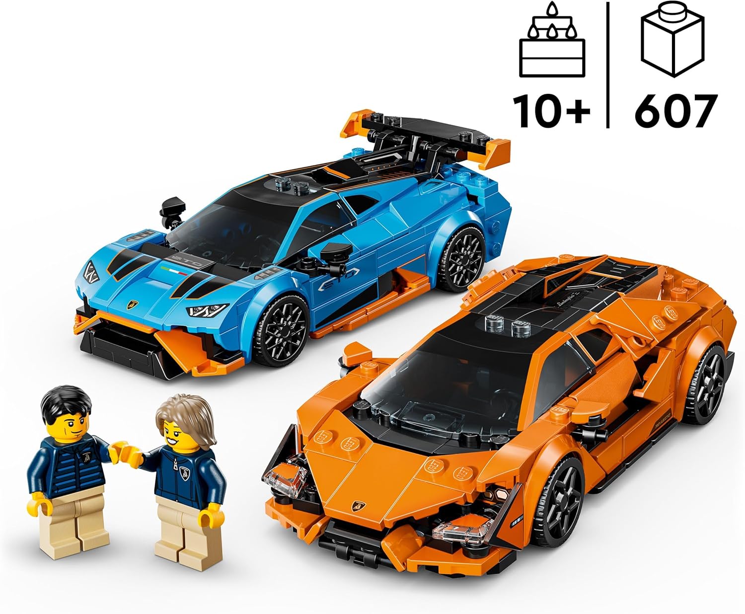 LEGO Speed Champions Lamborghini Revuelto & Huracan STO, 607 Pieces - Age 10+ - 77238