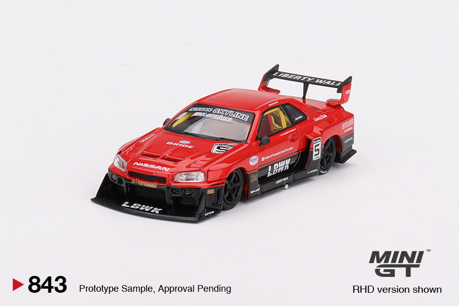 Mini GT 1:64 Diecast - Nissan LB-ER34 Super Silhouette SKYLINE Red/Black - MGT00843