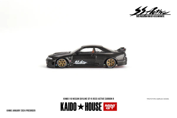 Mini Gt Kaido House 1:64 Nissan Skyline GT-R (R33) Active Carbon R - KHMG116