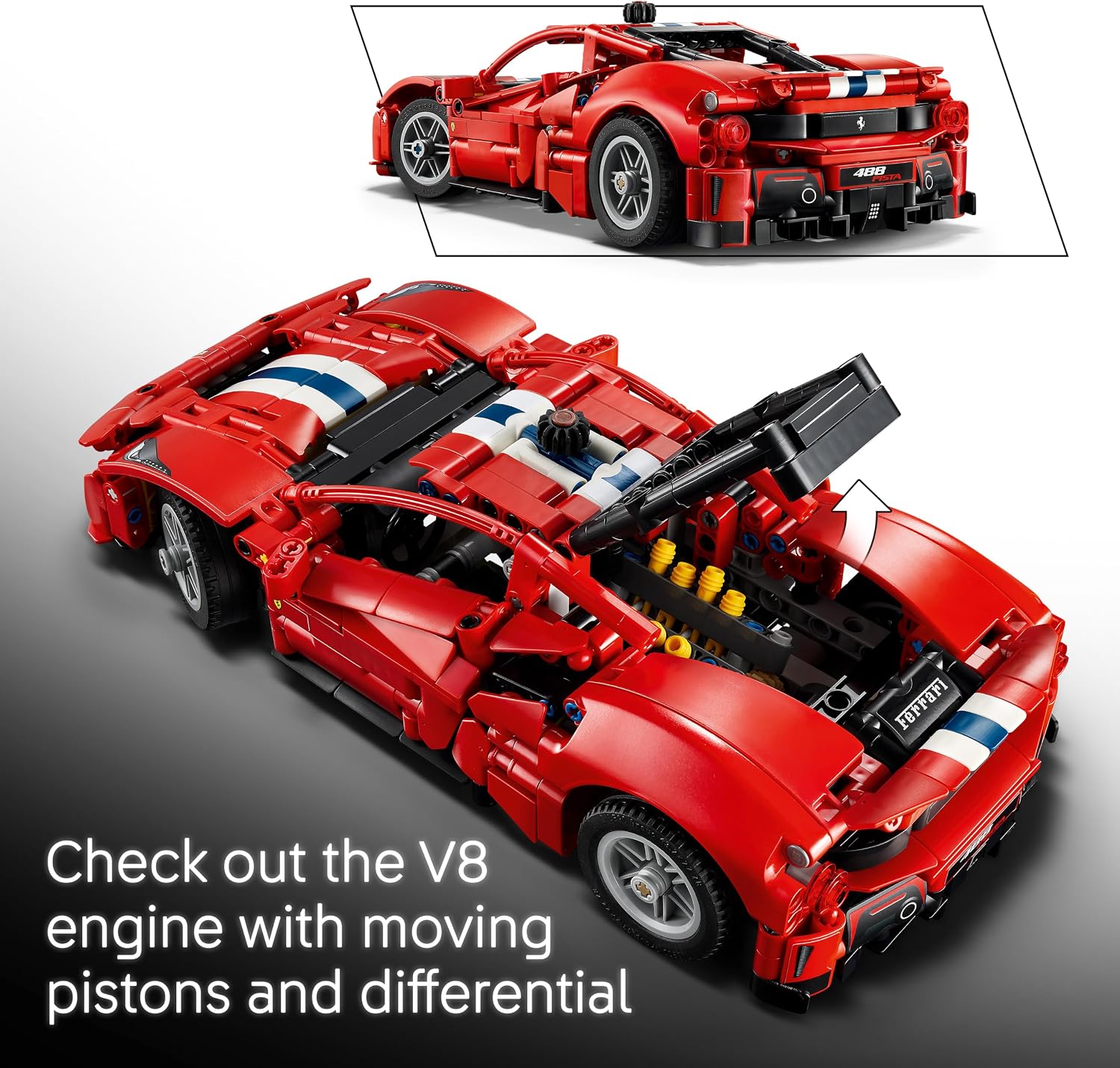 LEGO Technic Ferrari 488 PISTA, Forza Horizon 6, 882 Pieces - Age 9+ - 42235