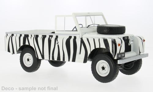 MCG 1:18 Diecast - 1959 Land Rover Series II 109, White Zebra Stripes - MCG18653R