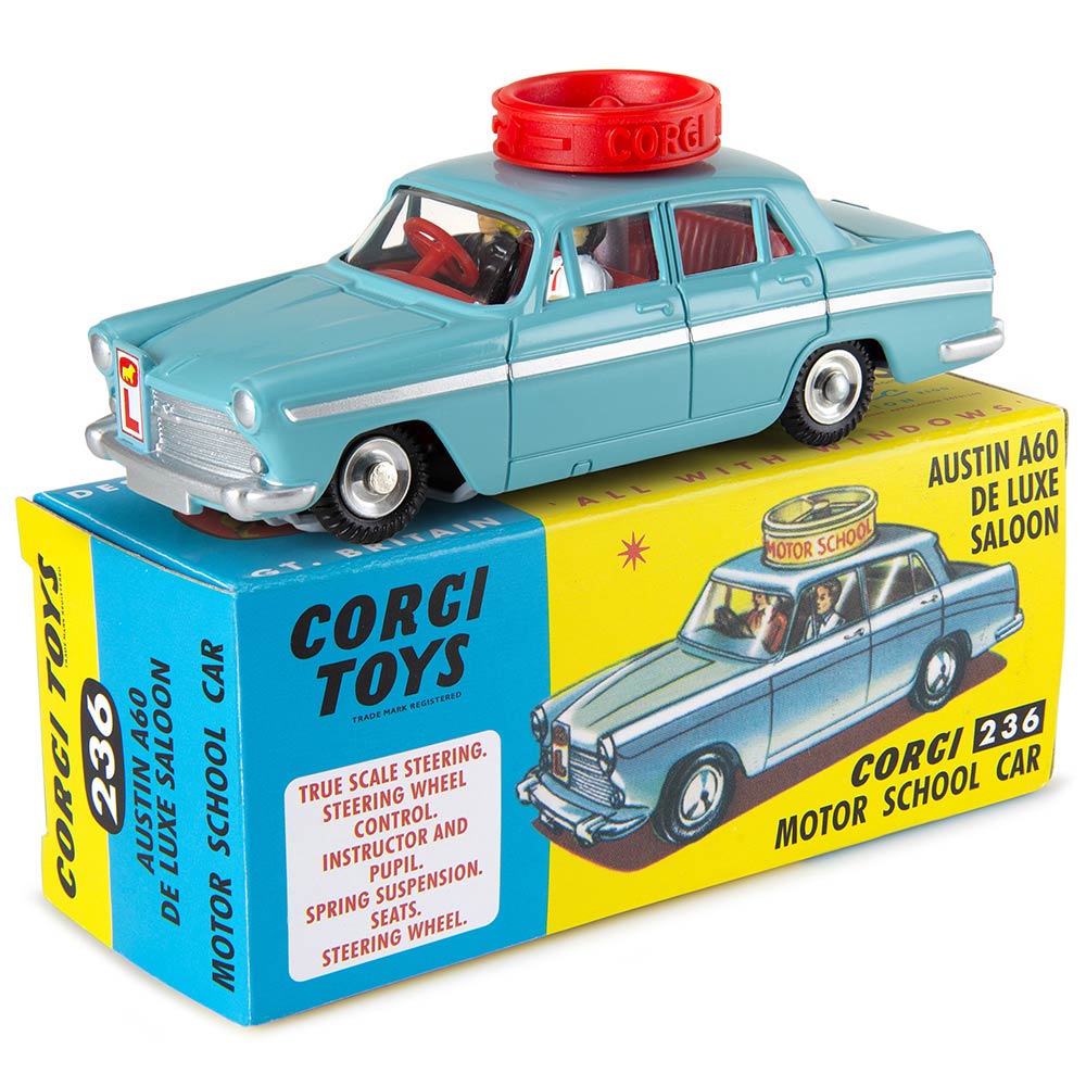 Corgi Model Club 1:47 - Austin A60 DE Luxe Saloon, Motor School Car, Blue - 236