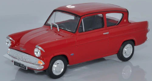 CARARAMA 1:43 Scale 1959 Ford Anglia Mk1 - Red - Diecast Model Car