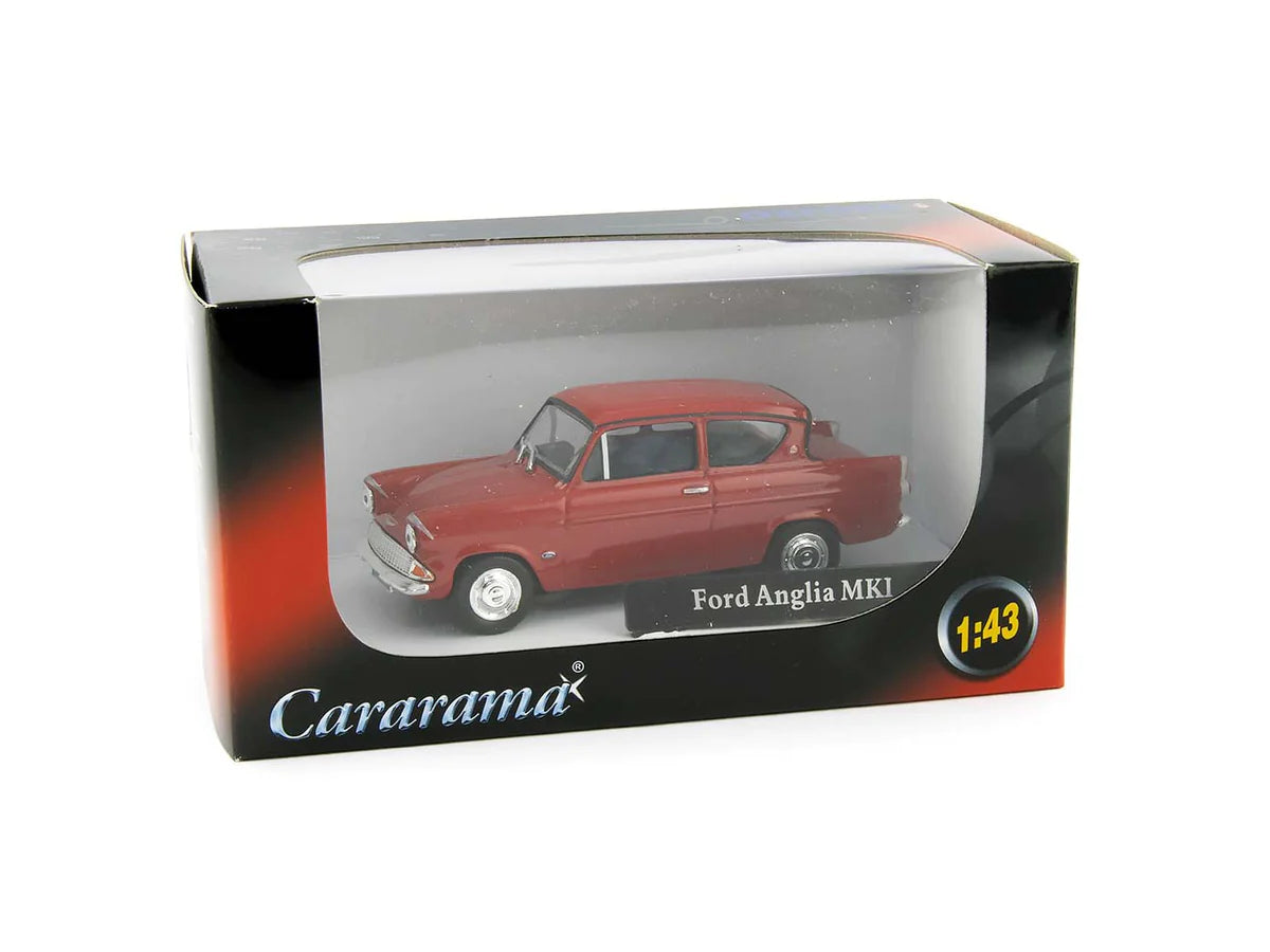 CARARAMA 1:43 Scale 1959 Ford Anglia Mk1 - Red - Diecast Model Car