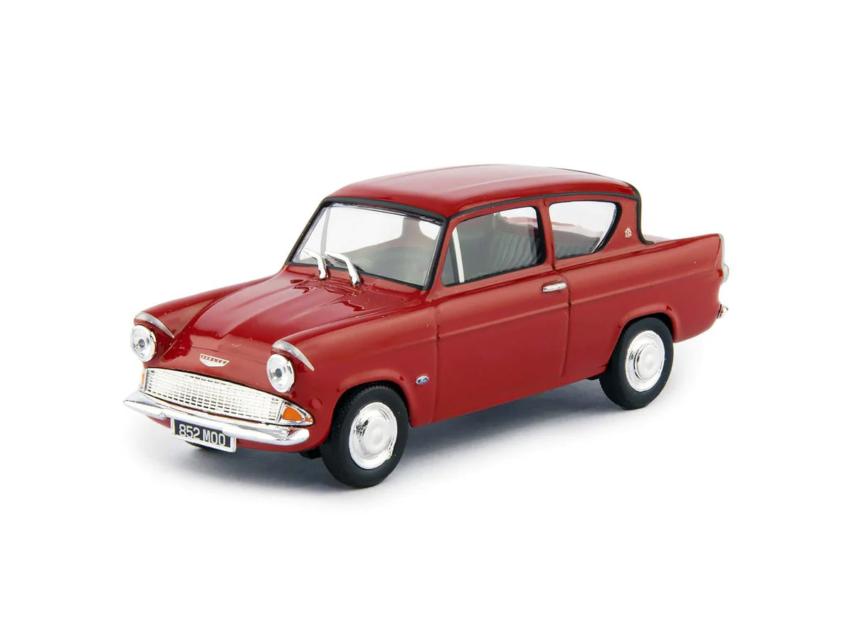CARARAMA 1:43 Scale 1959 Ford Anglia Mk1 - Red - Diecast Model Car