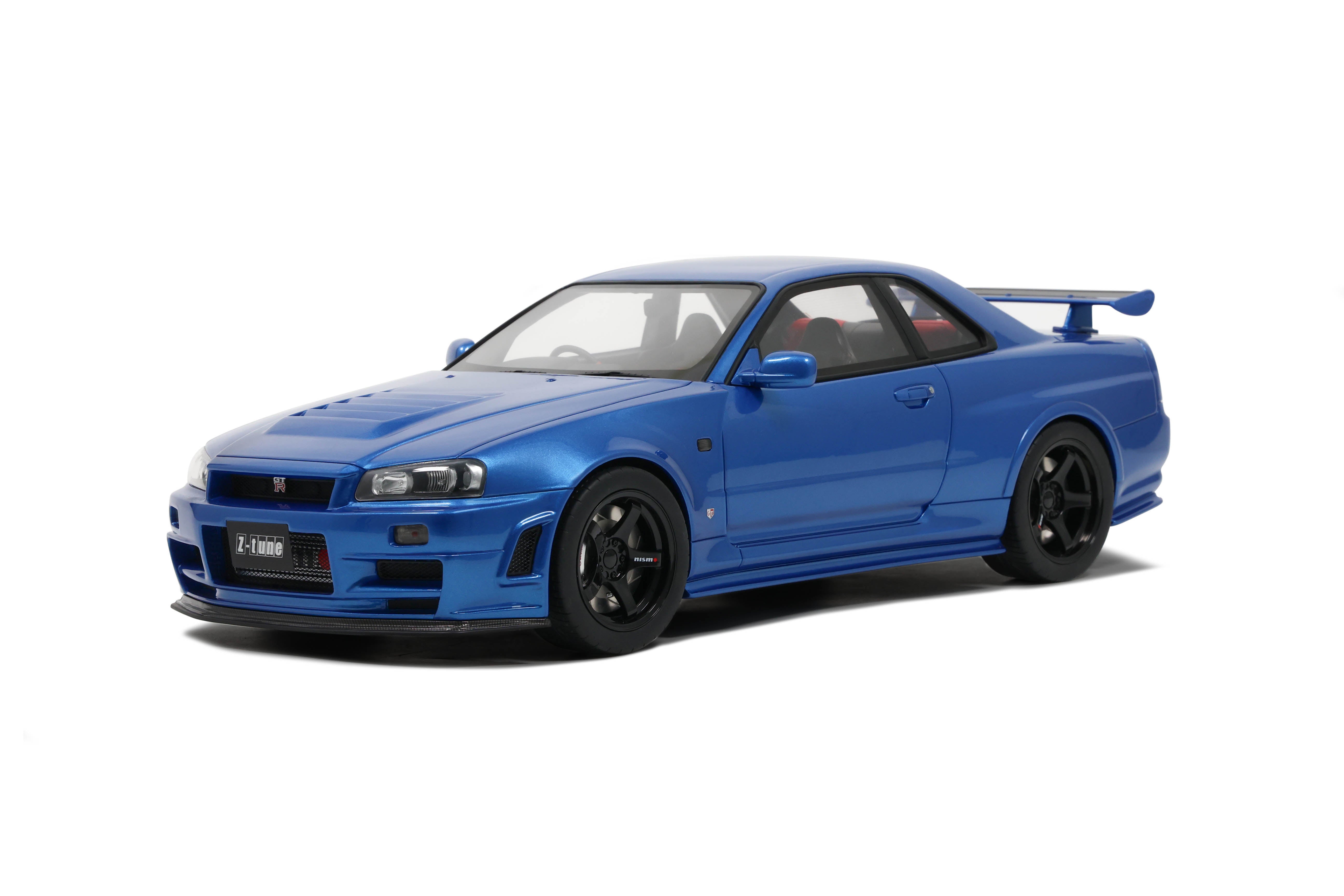 Otto 1:12 Scale Resin Model - 2005 Nissan Skyline NISMO GT-R R34 Z-Tune, Blue - G082
