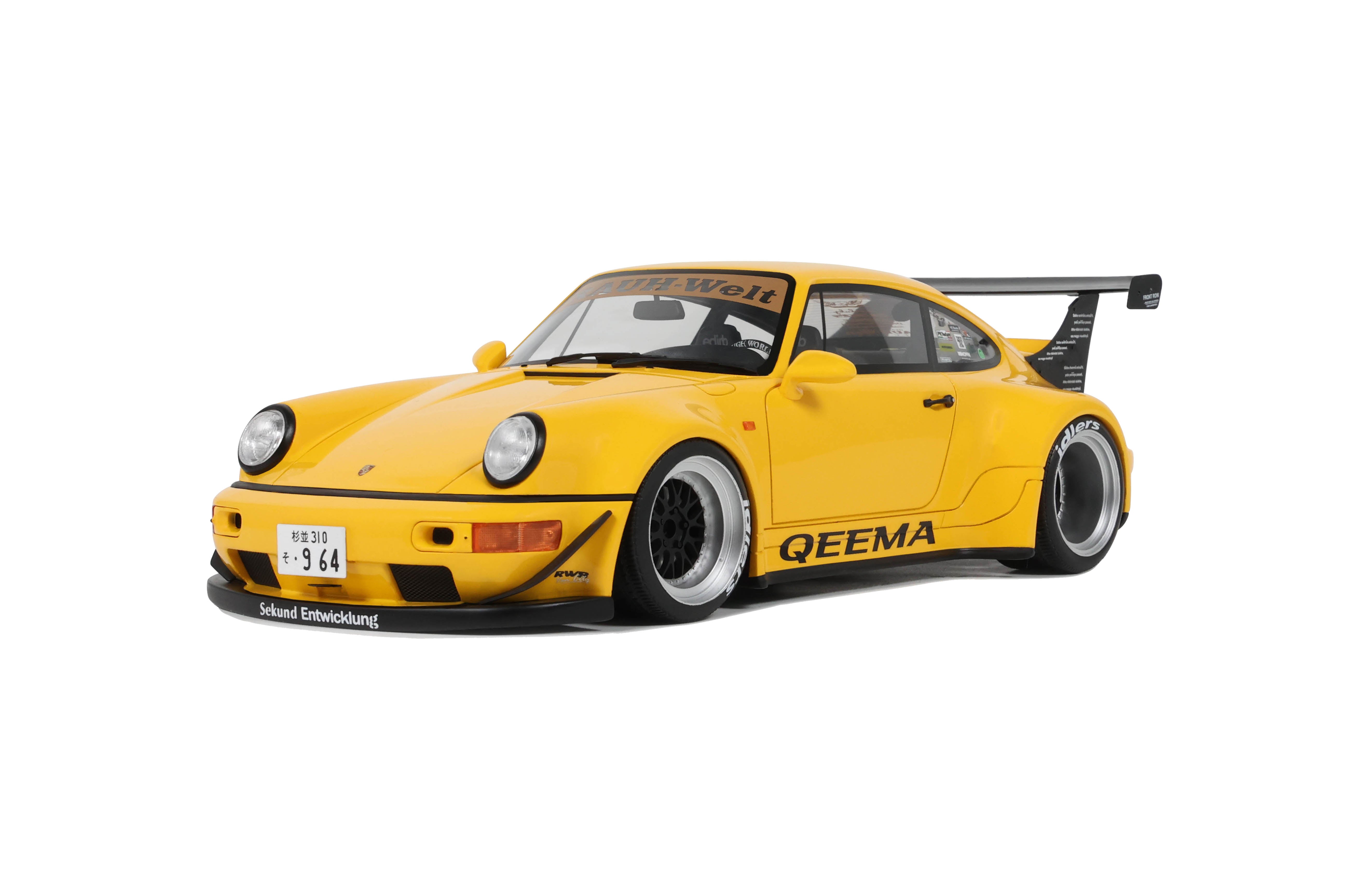 GT Spirit 1:18 Scale Resin, 2024 Porsche 911 RWB Qeema - Yellow - GT492