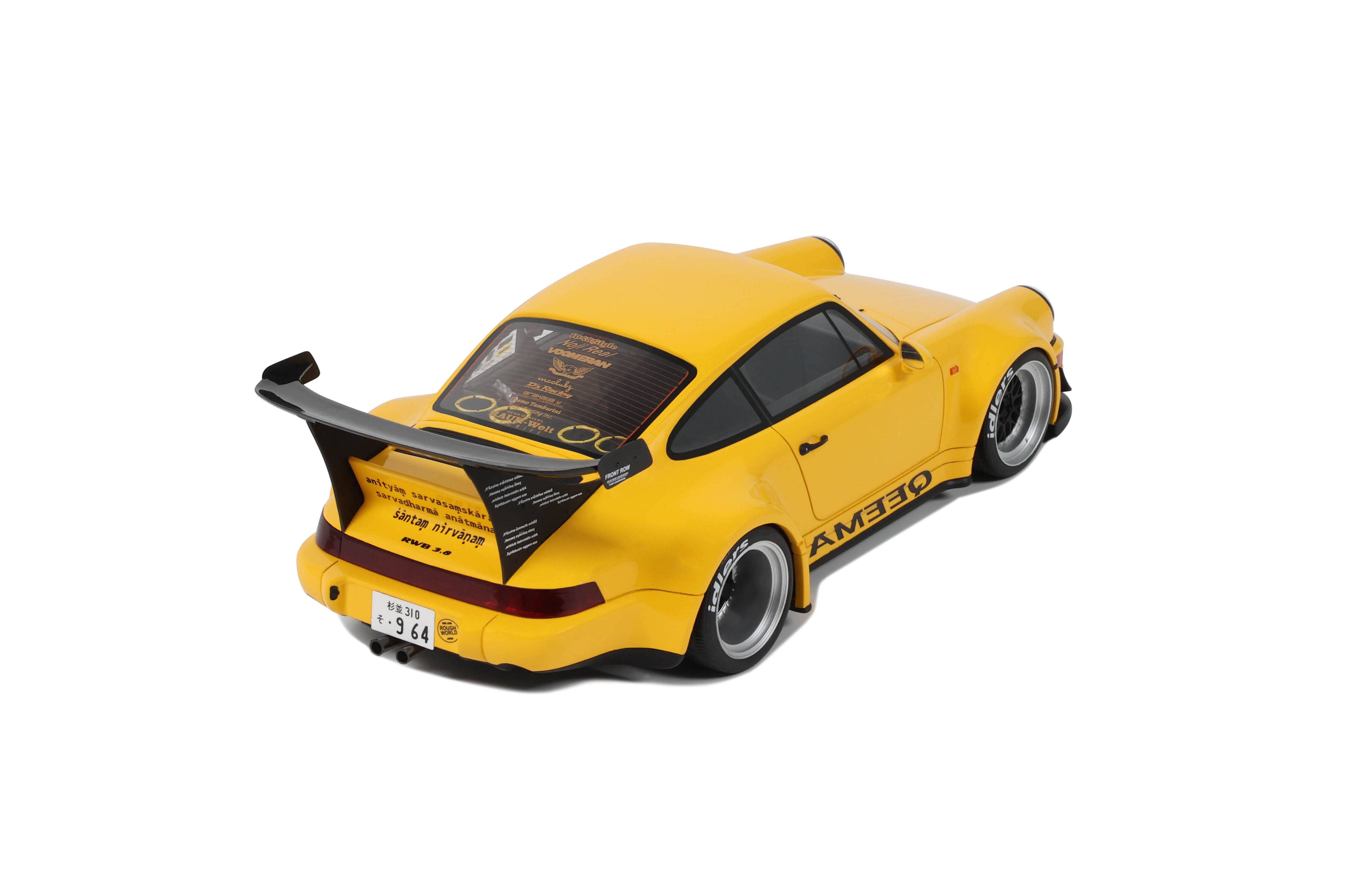 GT Spirit 1:18 Scale Resin, 2024 Porsche 911 RWB Qeema - Yellow - GT492