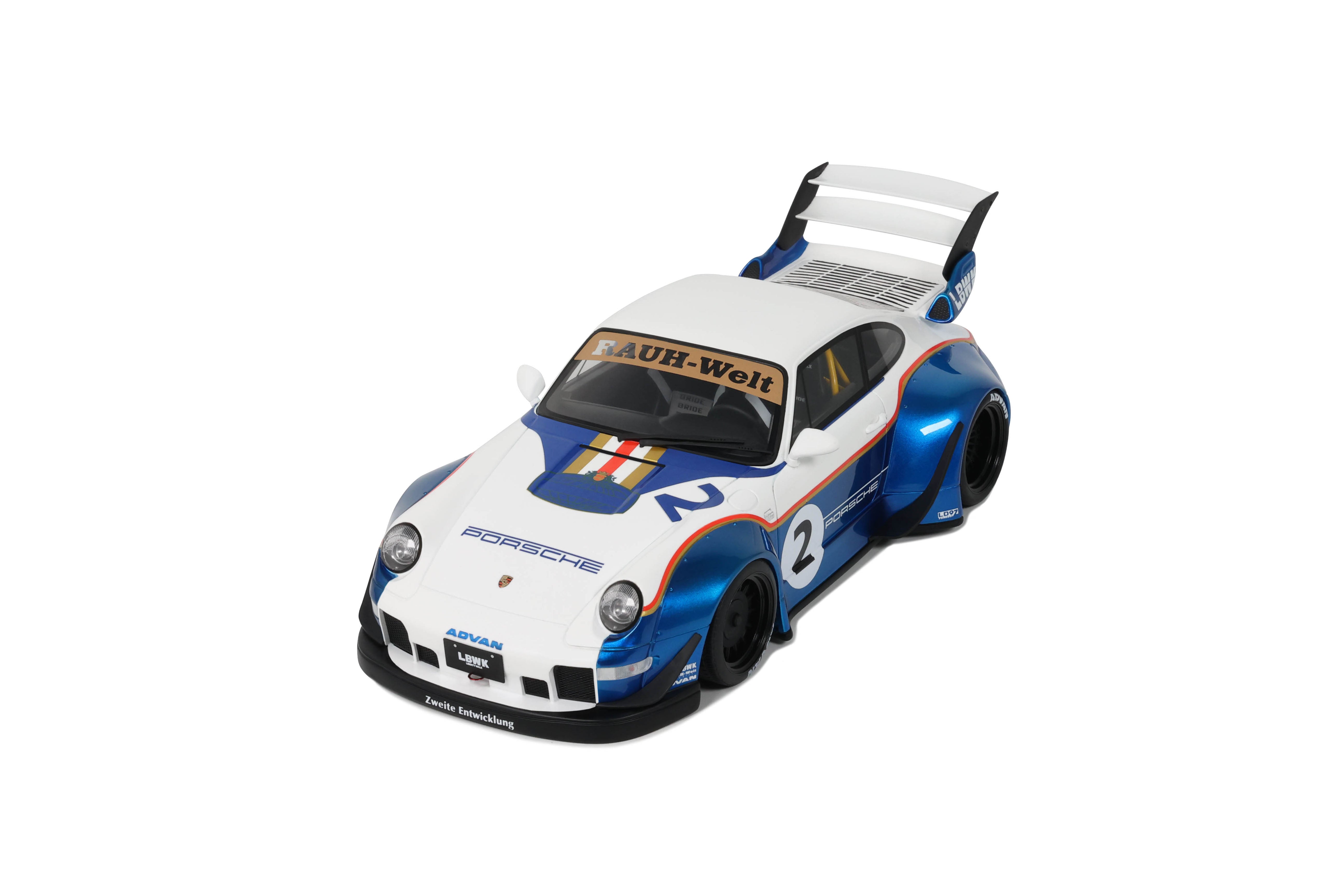 GT Spirit 1:18 Scale Resin, Porsche 911 RWB X Liberty Walk - Blue/White- GT530