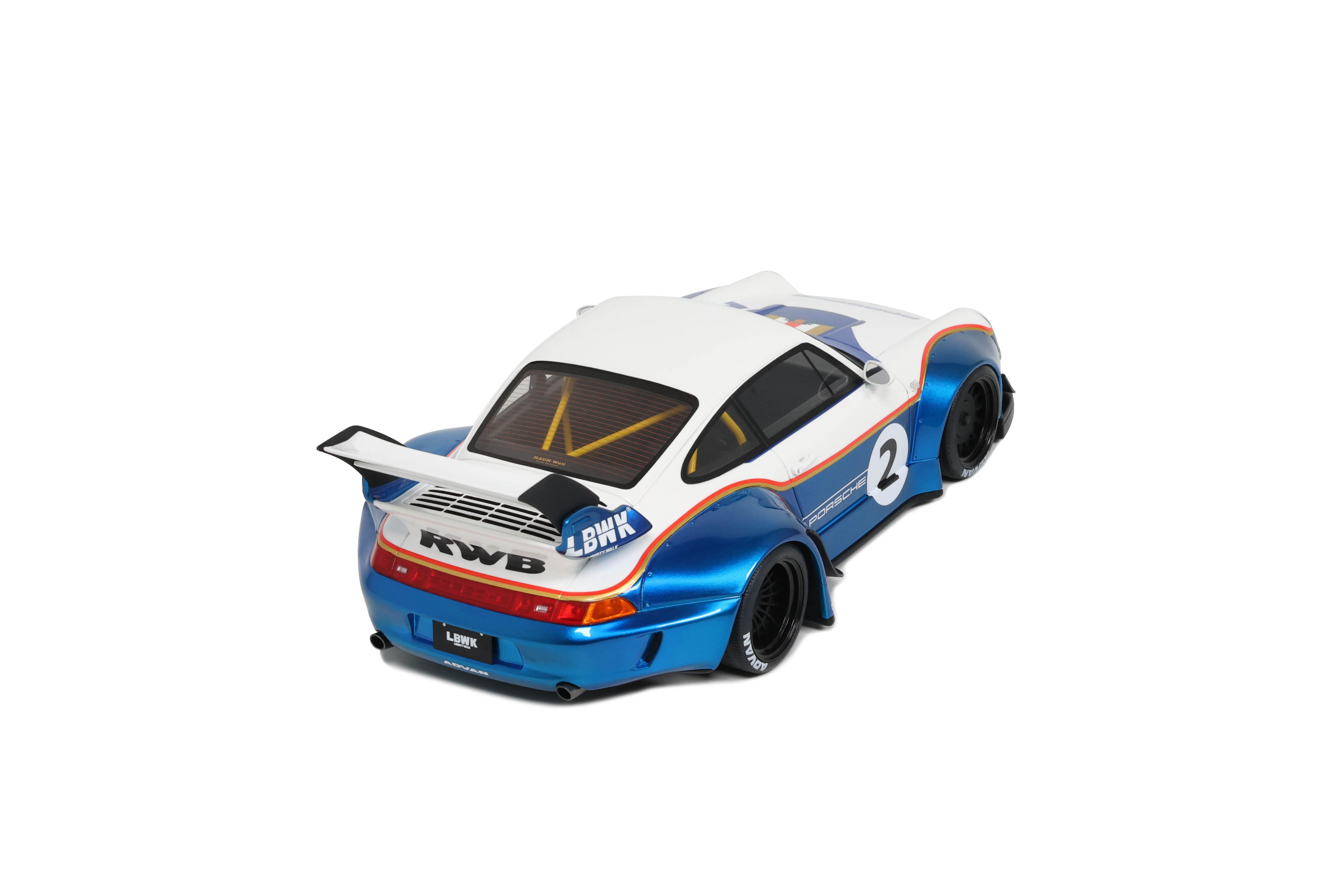 GT Spirit 1:18 Scale Resin, Porsche 911 RWB X Liberty Walk - Blue/White- GT530