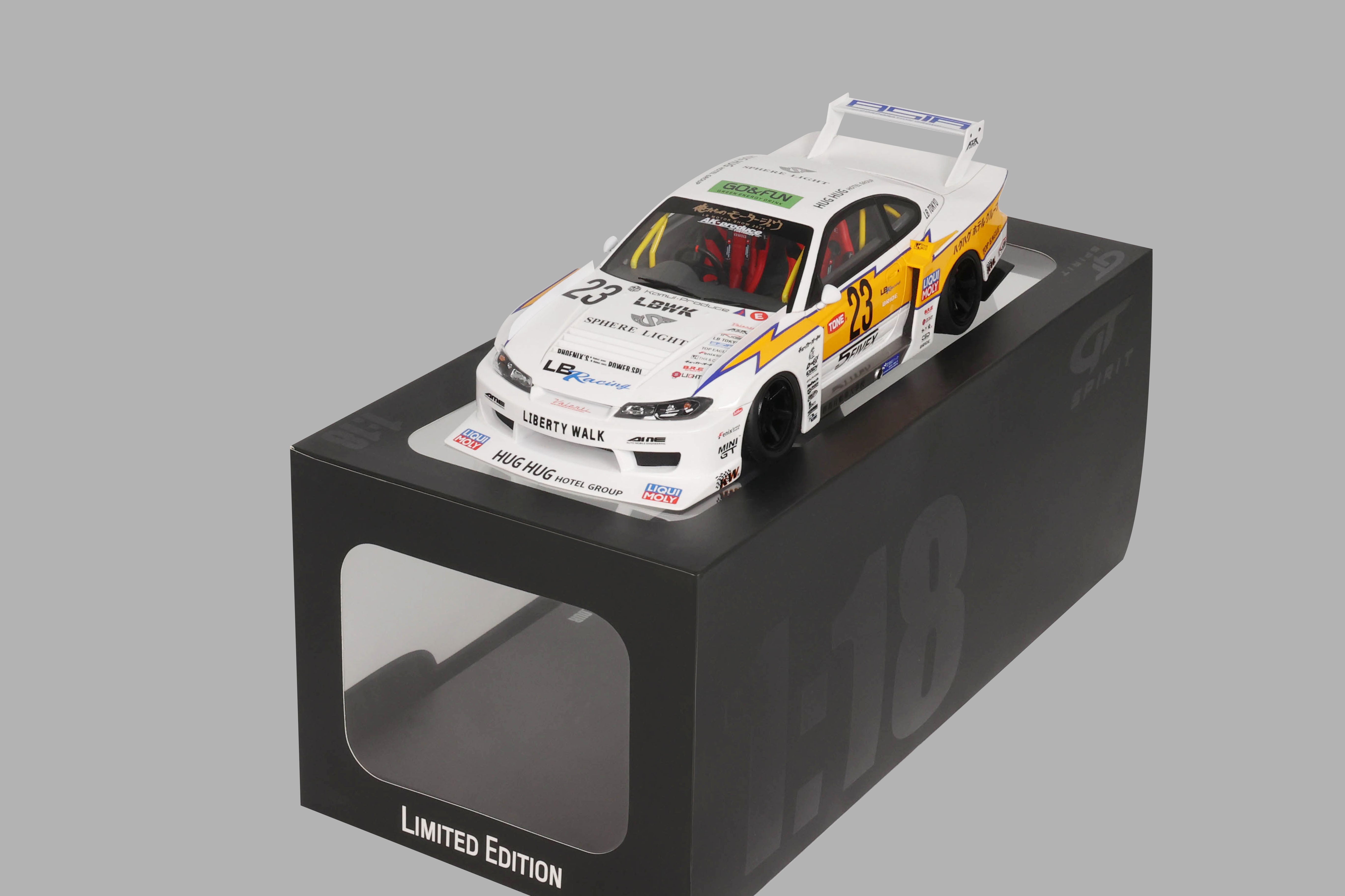 GT Spirit 1:18 Scale Resin, 2021 NISSAN S15 SILVA LB SUPER SILHOUETTE, WHITE - GT560