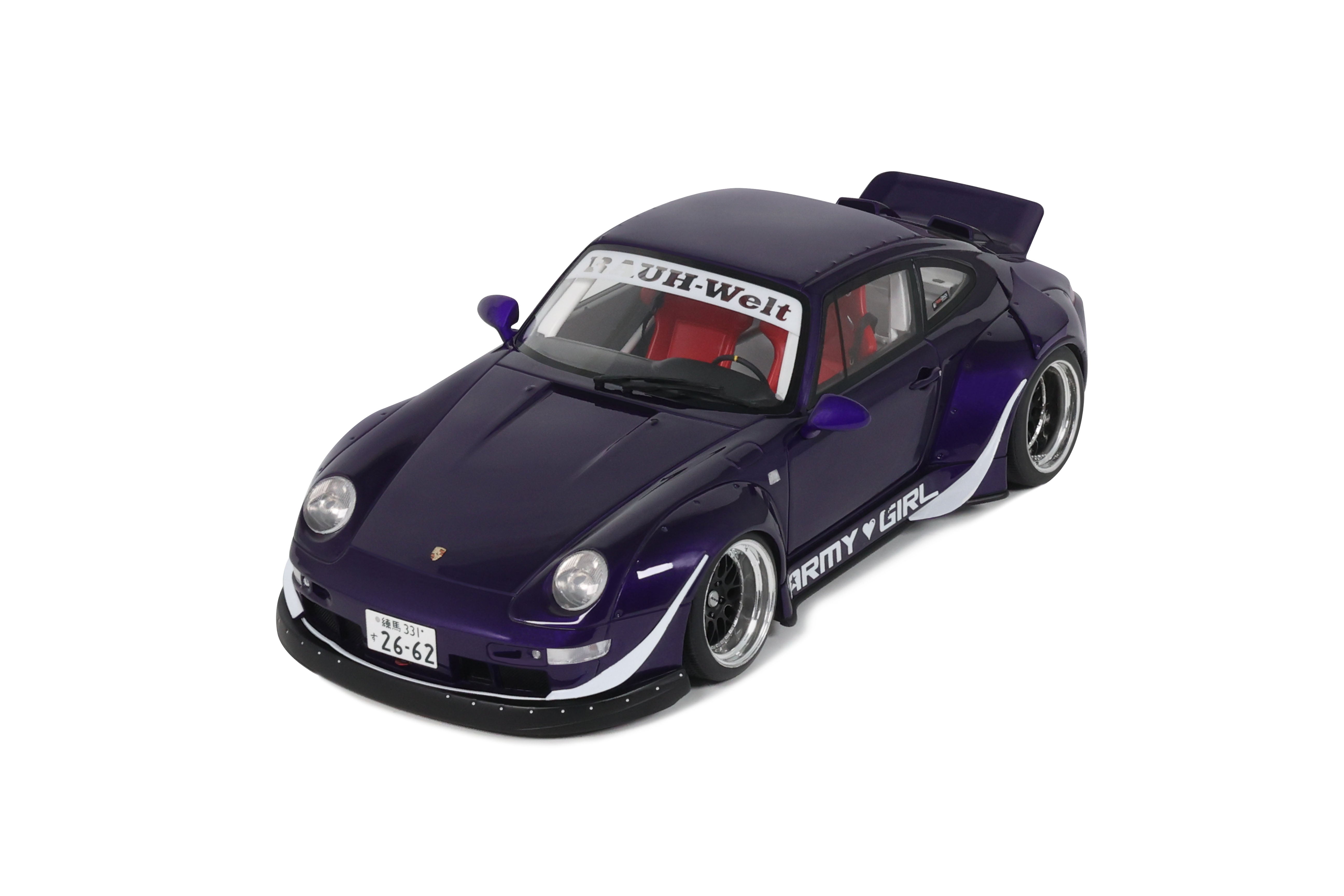 GT Spirit 1:18 Scale Resin, 2015 Porsche 911 RWB ARMY GIRL, PURPLE - GT562