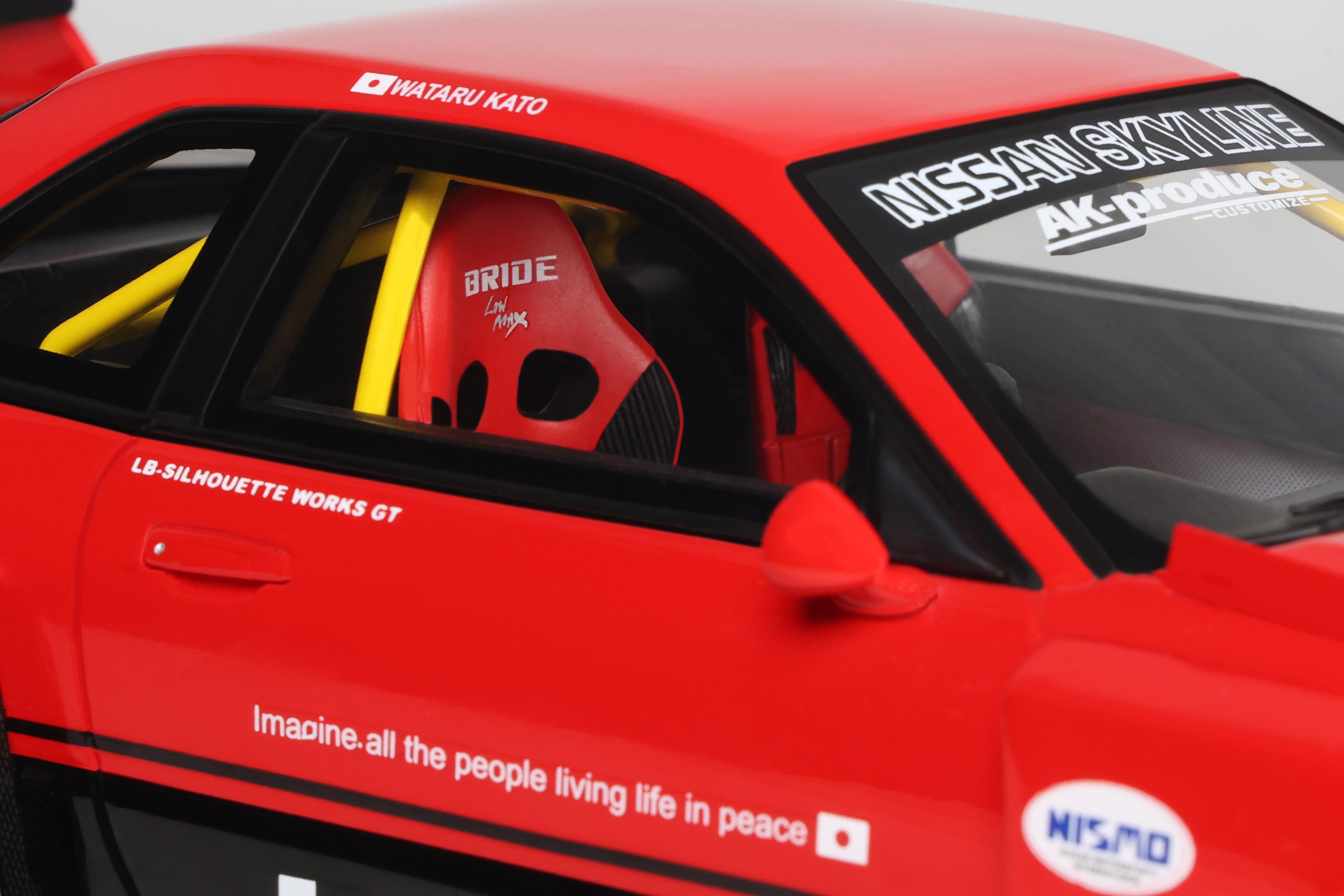 GT Spirit 1:18 Scale Resin, 2020 NISSAN SKYLINE R34 GT R LB SUPER SILHOUETTE - RED - GT570