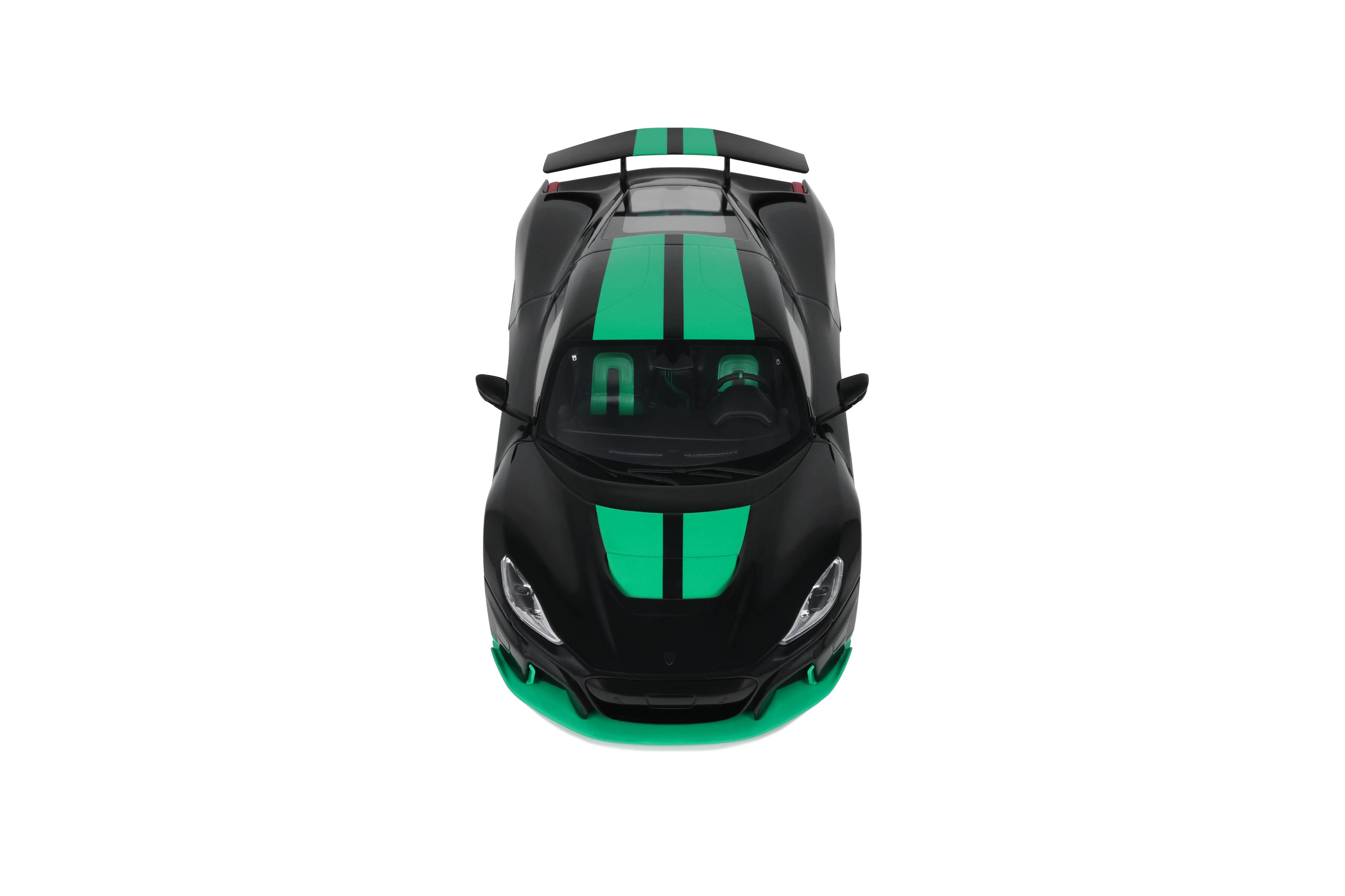 GT Spirit 1:18 Scale Resin Model - 2023 Rimac Nevera Record, Black/Green - GT916