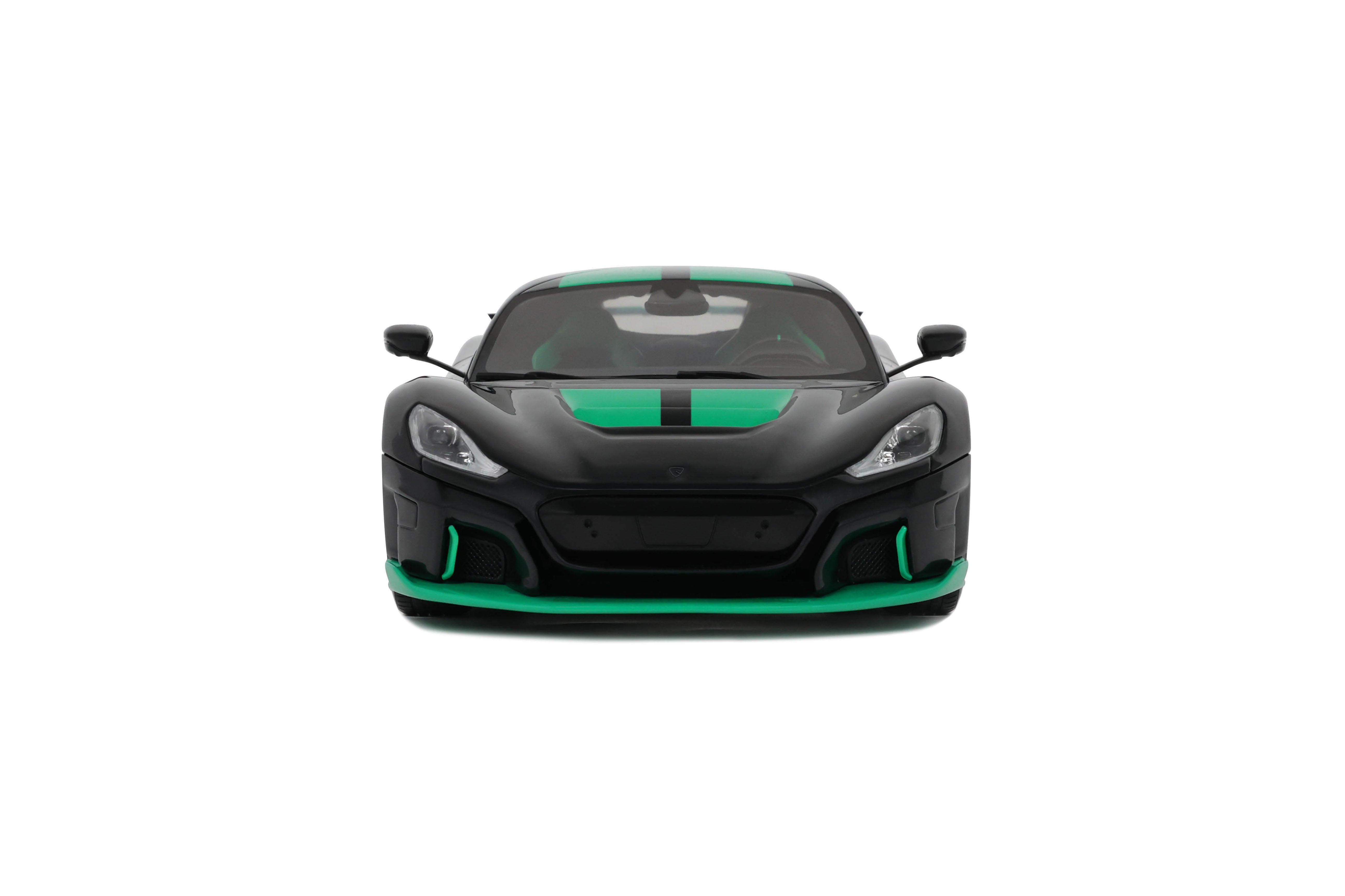 GT Spirit 1:18 Scale Resin Model - 2023 Rimac Nevera Record, Black/Green - GT916