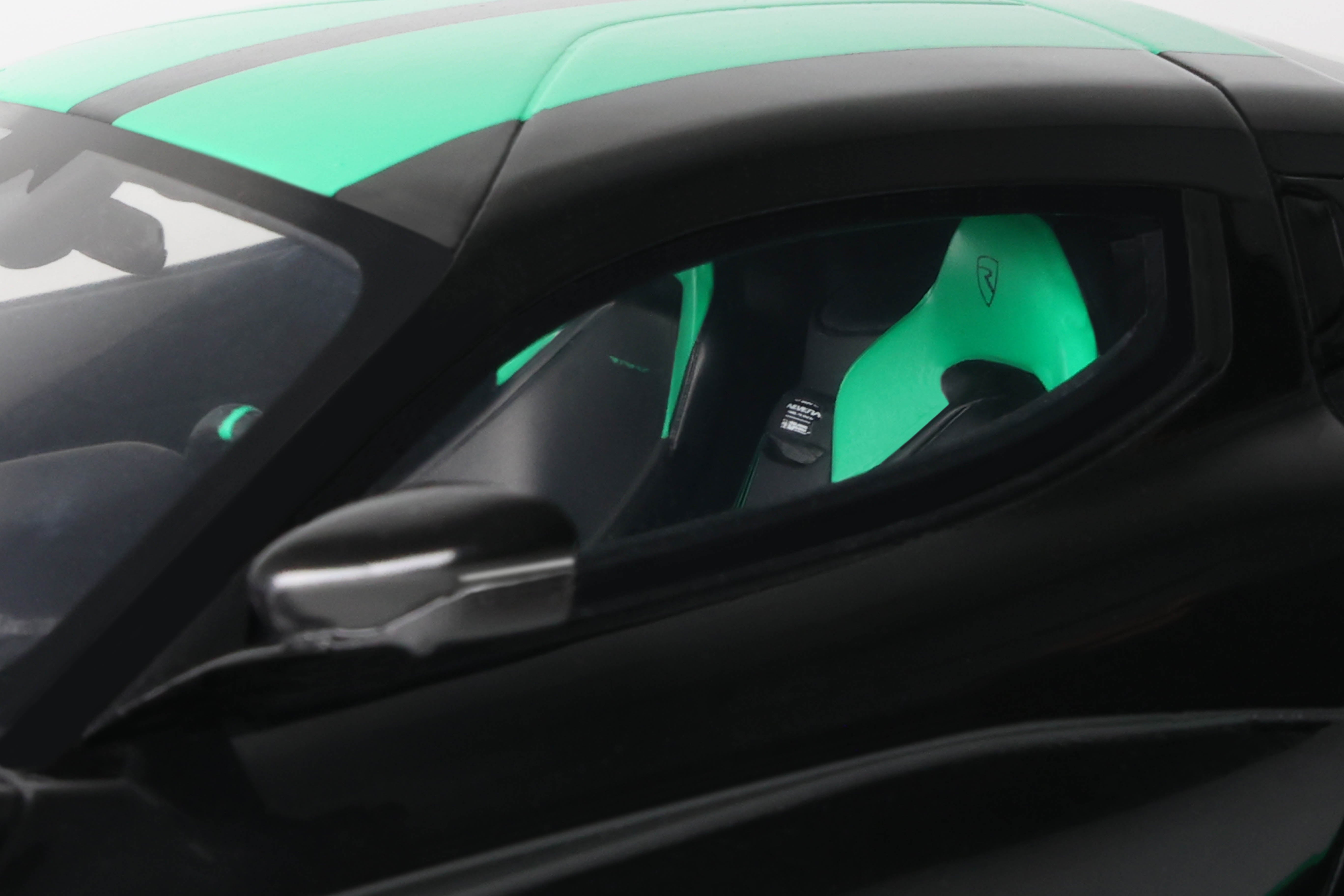 GT Spirit 1:18 Scale Resin Model - 2023 Rimac Nevera Record, Black/Green - GT916