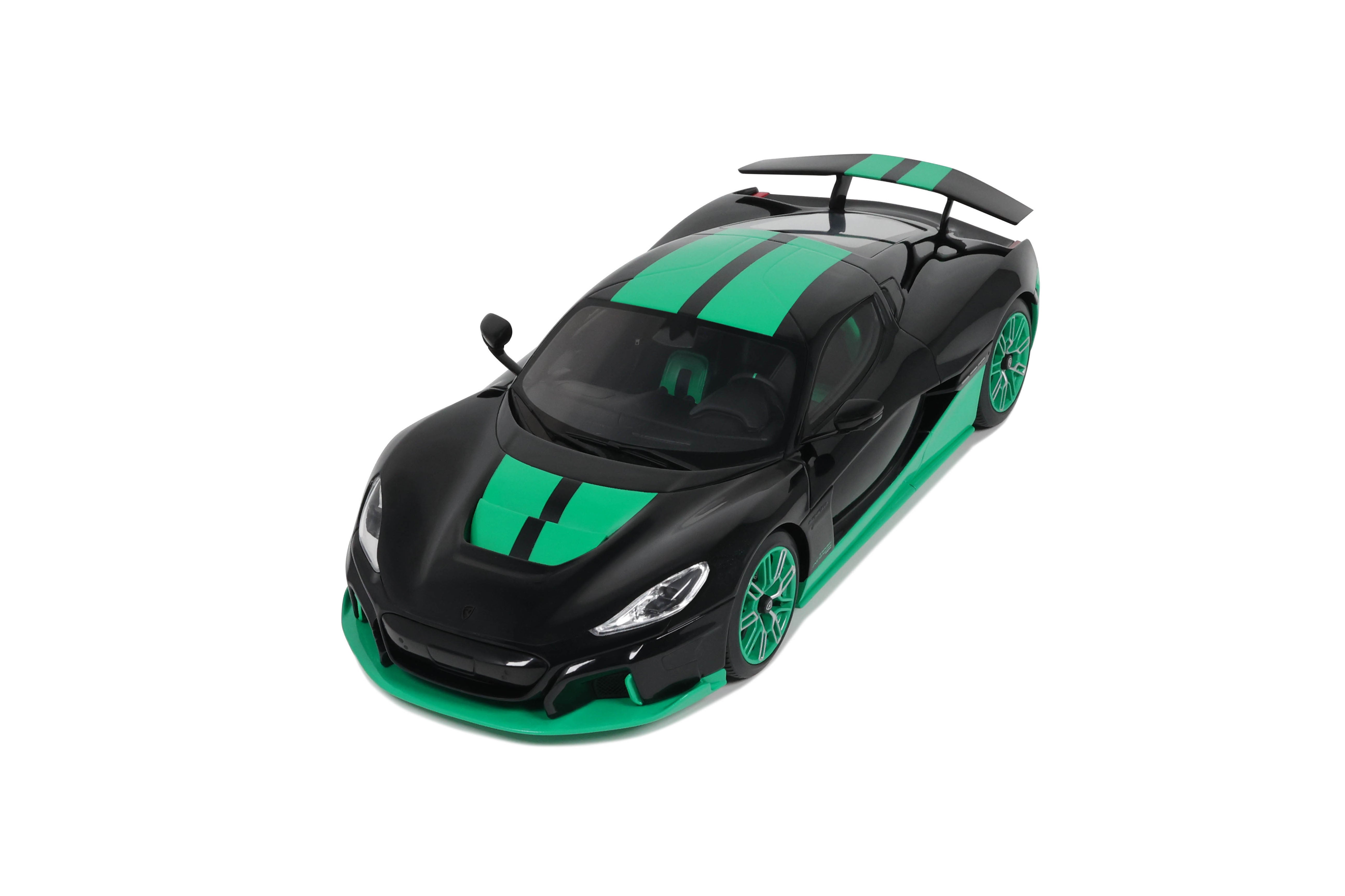 GT Spirit 1:18 Scale Resin Model - 2023 Rimac Nevera Record, Black/Green - GT916