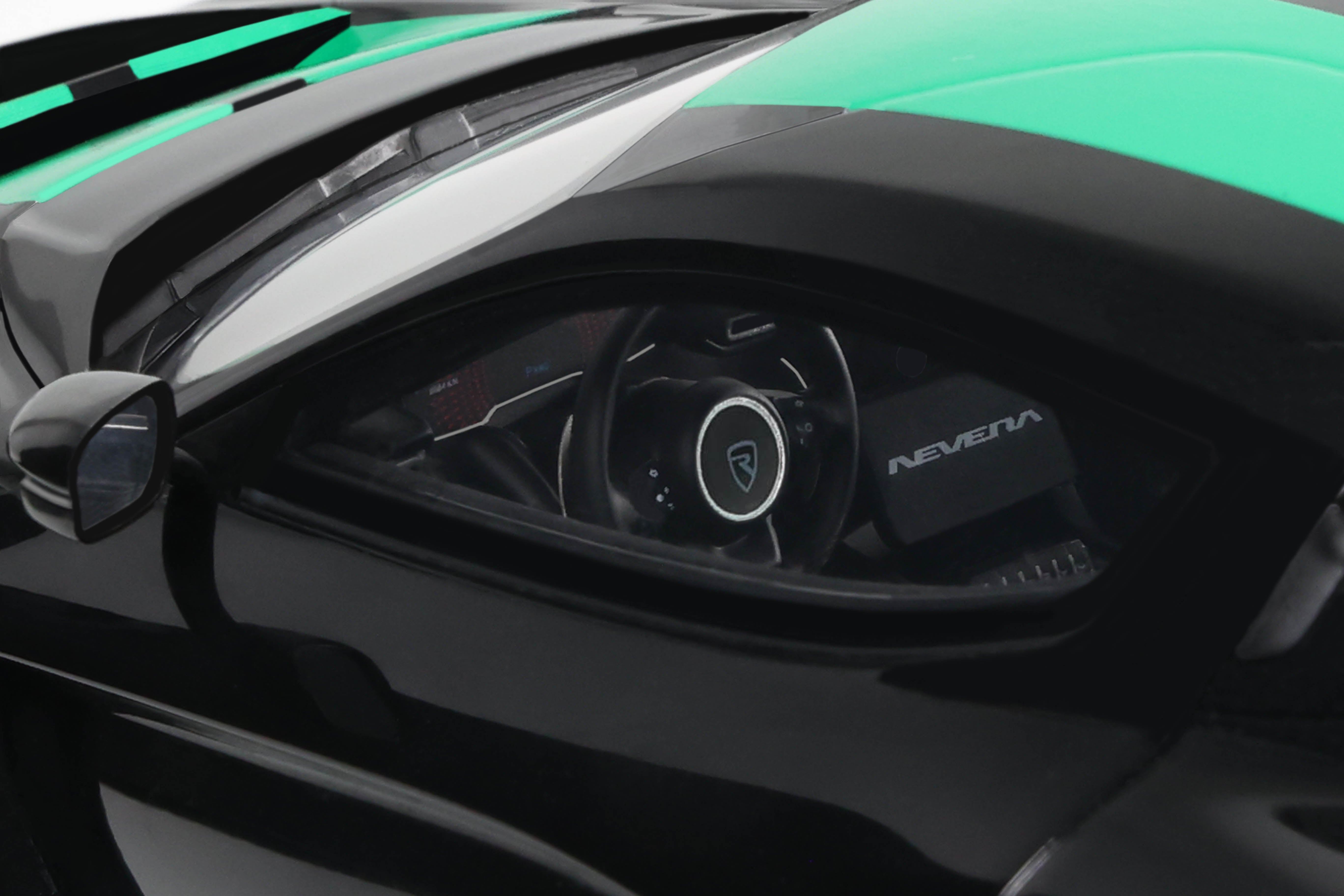 GT Spirit 1:18 Scale Resin Model - 2023 Rimac Nevera Record, Black/Green - GT916